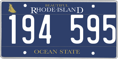RI license plate 194595