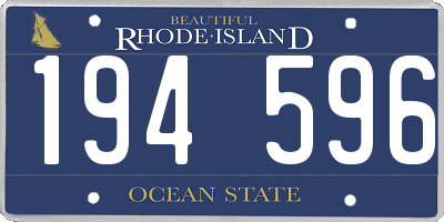 RI license plate 194596