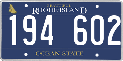 RI license plate 194602