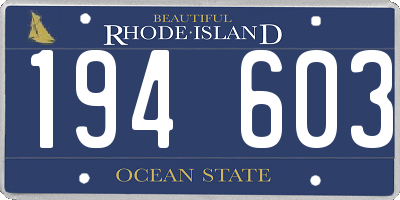 RI license plate 194603
