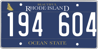 RI license plate 194604