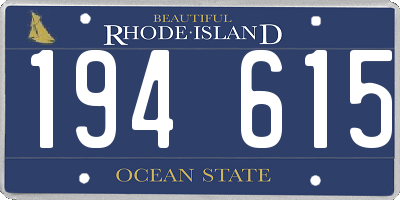 RI license plate 194615