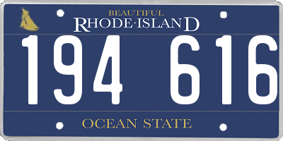 RI license plate 194616
