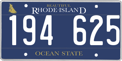 RI license plate 194625