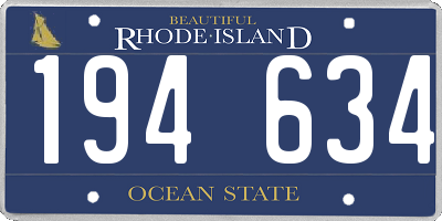 RI license plate 194634