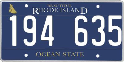 RI license plate 194635