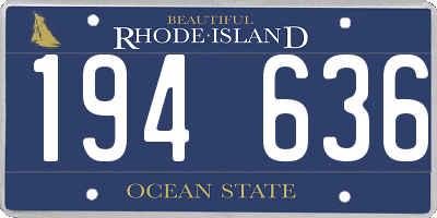 RI license plate 194636