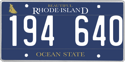 RI license plate 194640