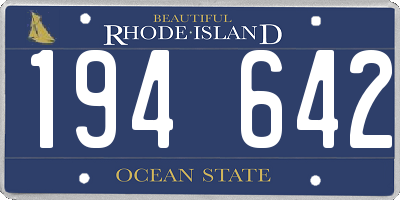 RI license plate 194642