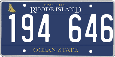 RI license plate 194646
