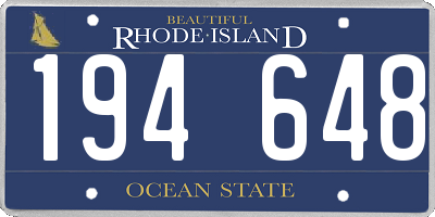 RI license plate 194648