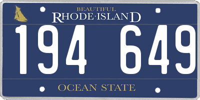 RI license plate 194649