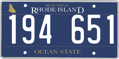 RI license plate 194651