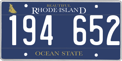 RI license plate 194652