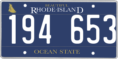 RI license plate 194653