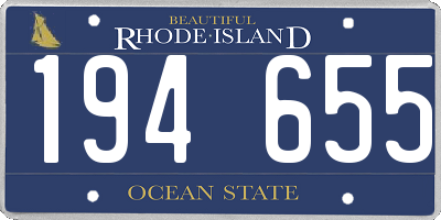 RI license plate 194655