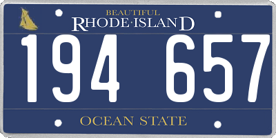 RI license plate 194657