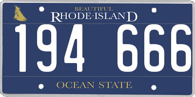 RI license plate 194666