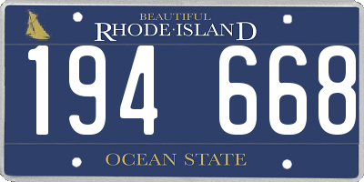 RI license plate 194668