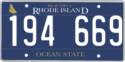 RI license plate 194669