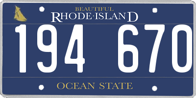 RI license plate 194670