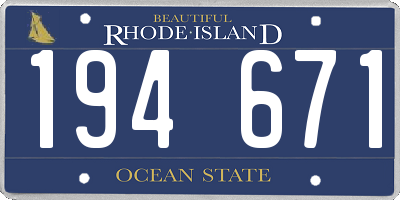 RI license plate 194671