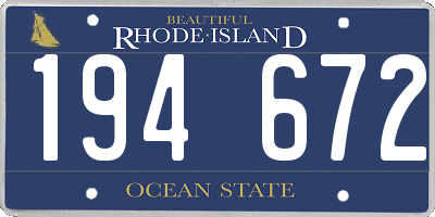 RI license plate 194672
