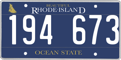 RI license plate 194673