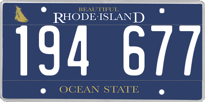 RI license plate 194677