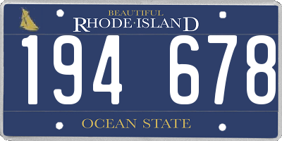 RI license plate 194678