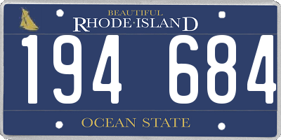 RI license plate 194684