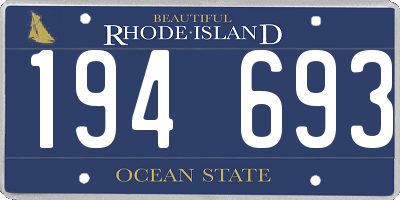 RI license plate 194693