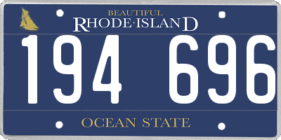 RI license plate 194696
