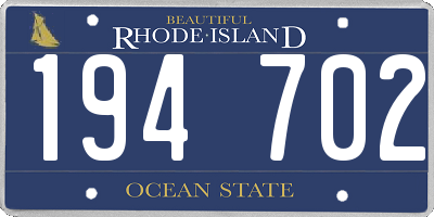 RI license plate 194702