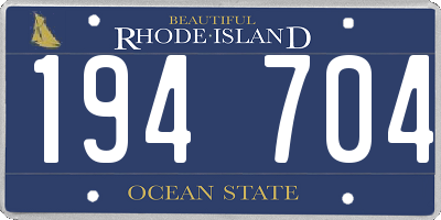 RI license plate 194704