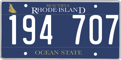 RI license plate 194707