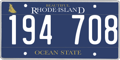RI license plate 194708