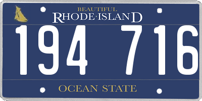 RI license plate 194716