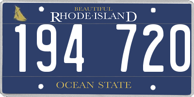 RI license plate 194720