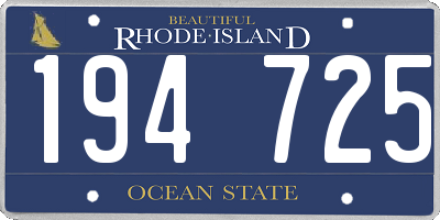 RI license plate 194725