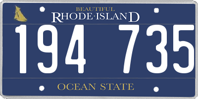 RI license plate 194735