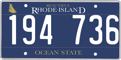 RI license plate 194736