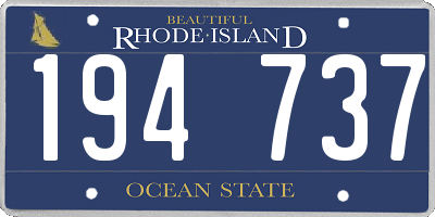 RI license plate 194737