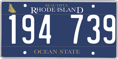 RI license plate 194739