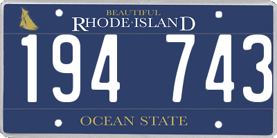 RI license plate 194743