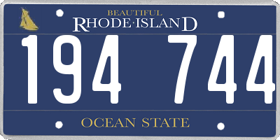 RI license plate 194744
