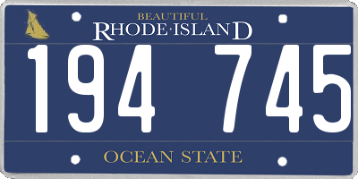 RI license plate 194745