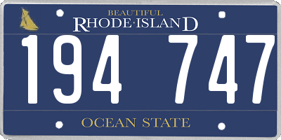 RI license plate 194747