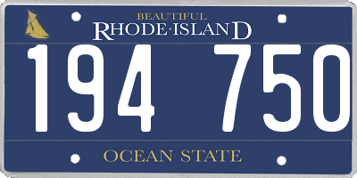 RI license plate 194750