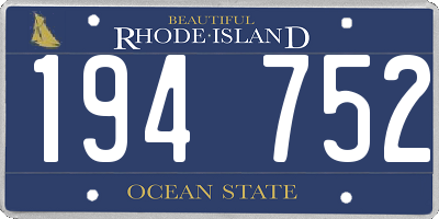 RI license plate 194752